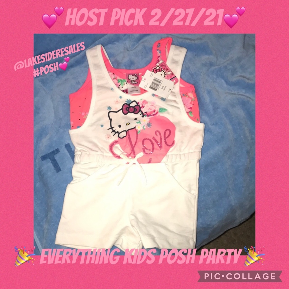 Hello kitty XS 4/5 white romper New